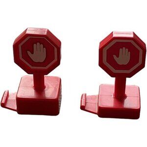 Mattel Fisher Price Geotrax Road Stop Yield Train Signs Airplane Lot of Two